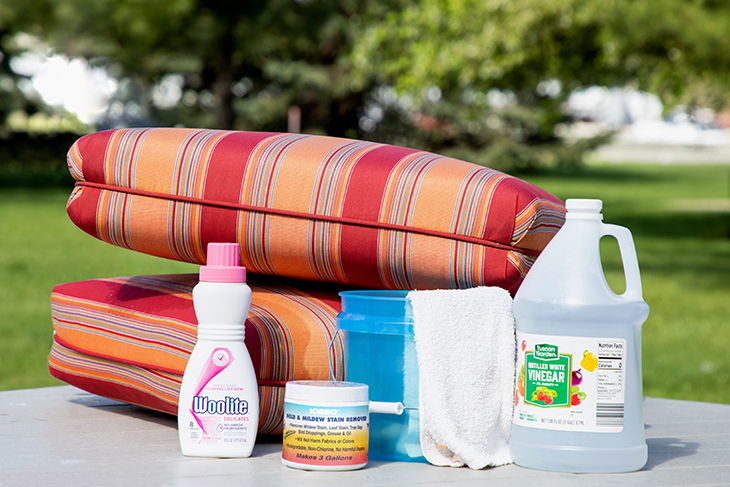 Remove mold & mildew from your fabric with a mild detergent, Iosso Mold & Mildew Cleaner or white vinegar.